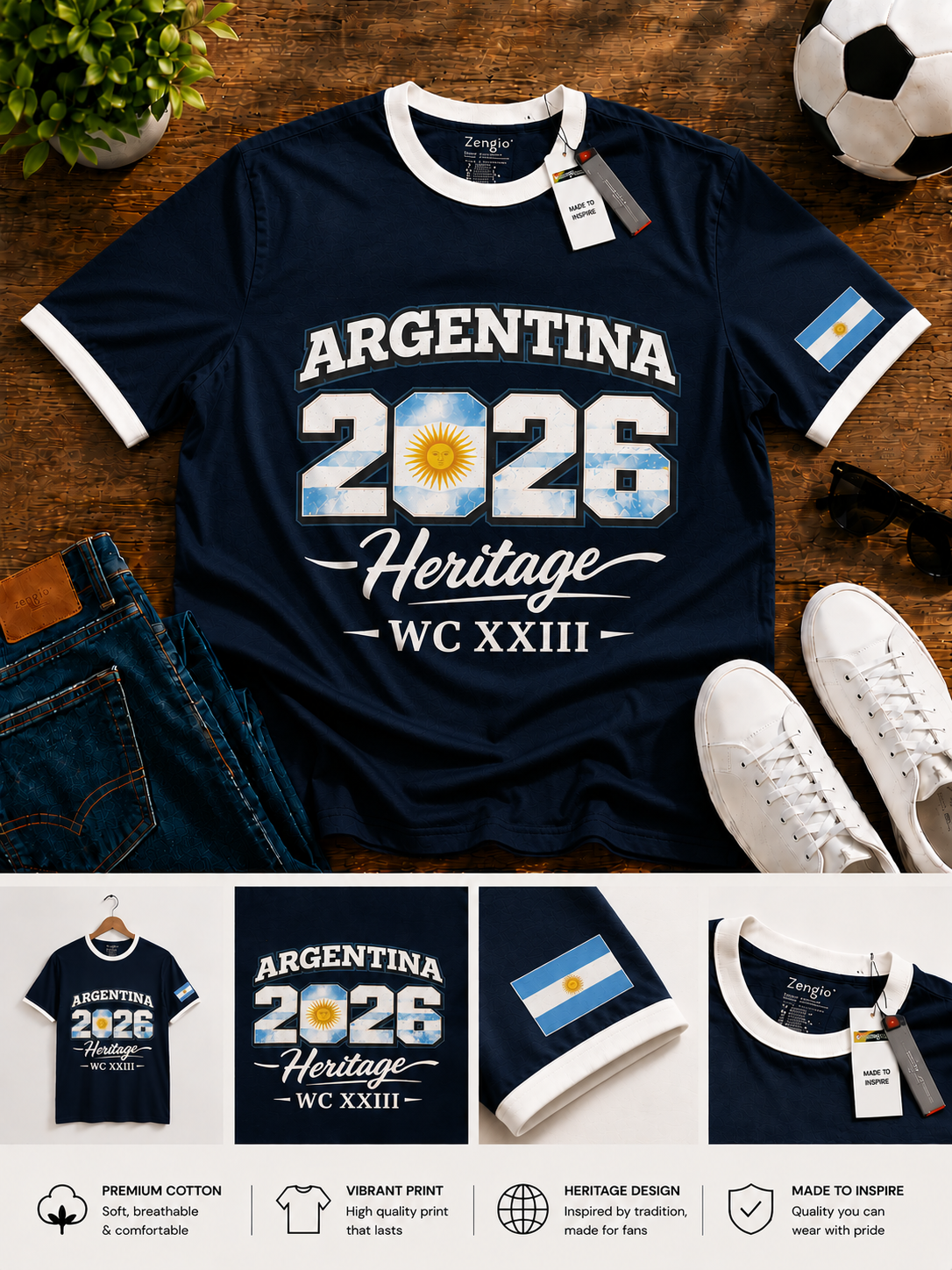 Argentina Ringer Tee – 2026 World Cup Edition