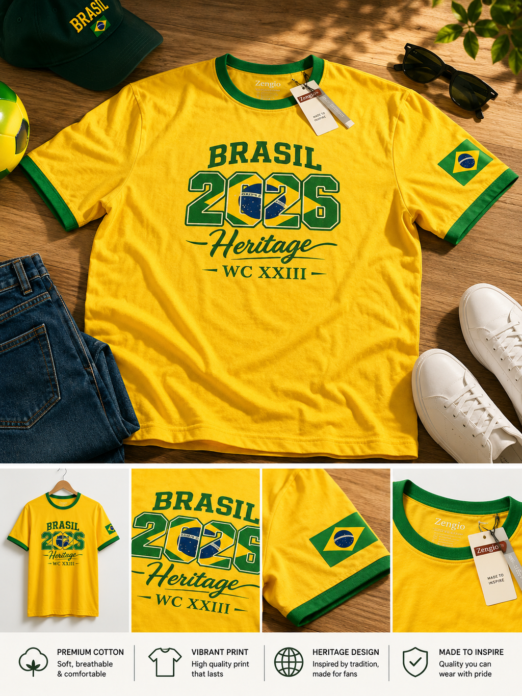 Brazil Ringer Tee – 2026 World Cup Edition