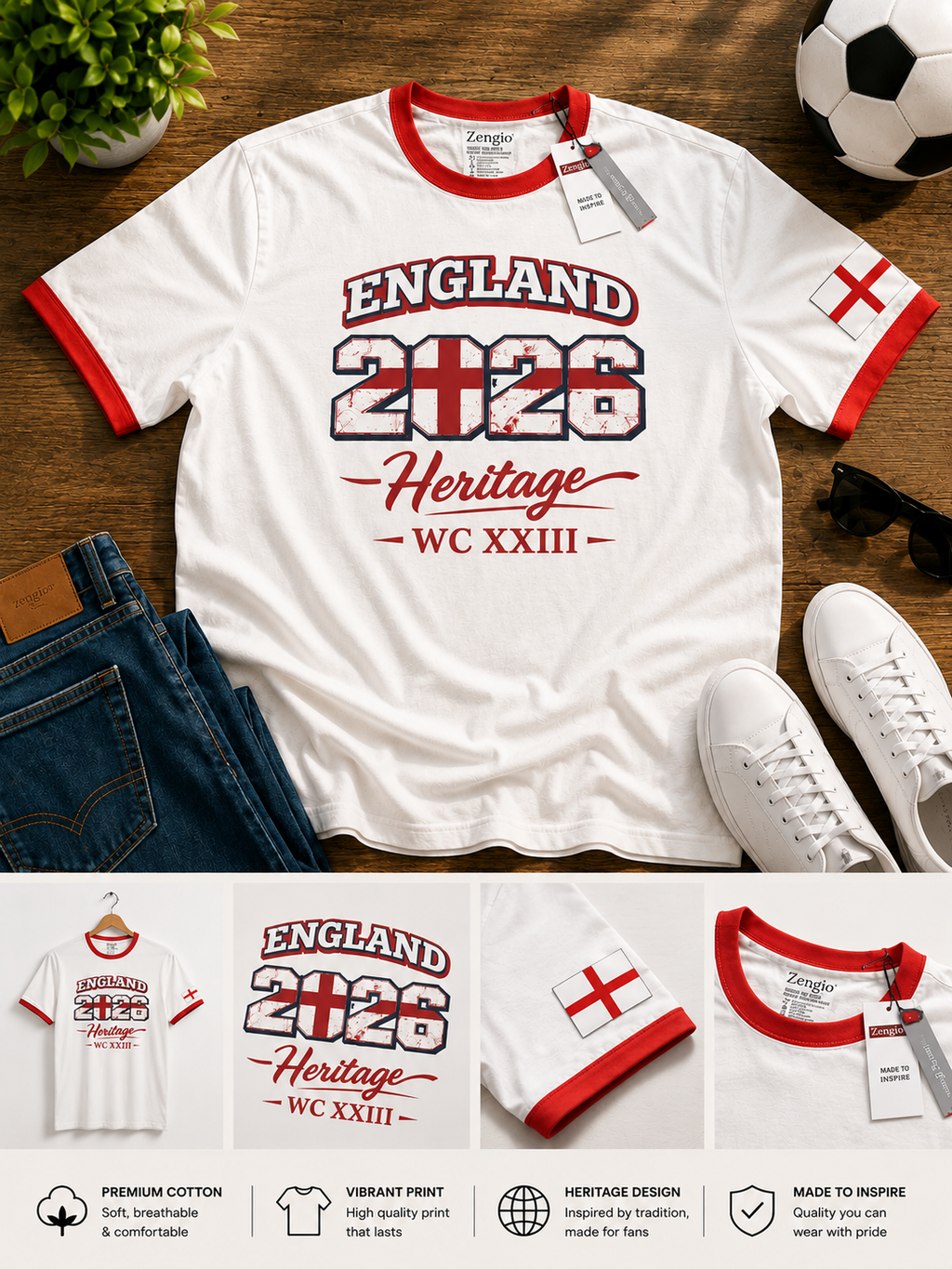 England Ringer Tee — 2026 World Cup Edition