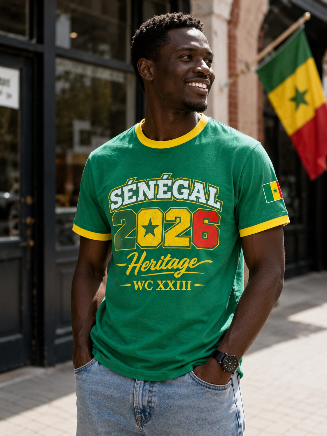 Senegal Ringer Tee – 2026 World Cup Edition