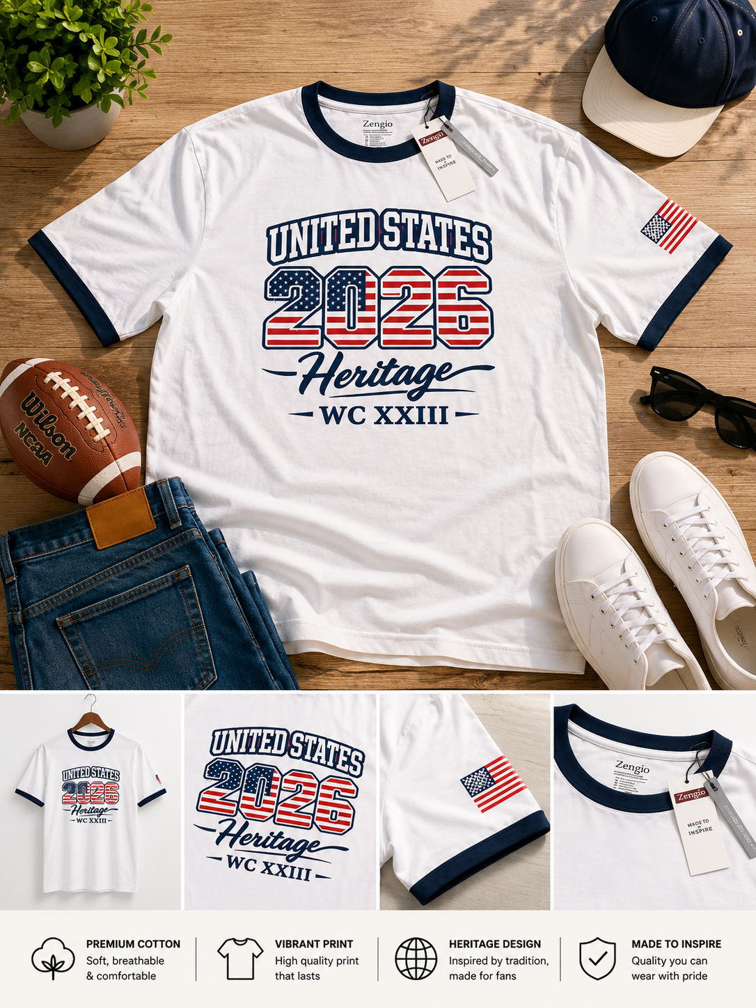 USA Ringer Tee — 2026 World Cup Edition